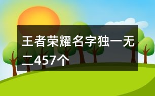 王者榮耀名字獨(dú)一無二457個