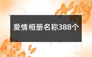 愛情相冊名稱388個