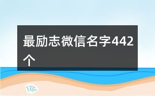 最勵(lì)志微信名字442個(gè)