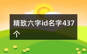 精致六字id名字437個(gè)