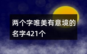 兩個(gè)字唯美有意境的名字421個(gè)