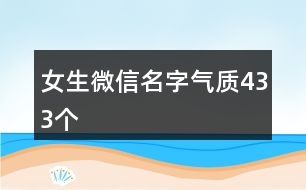 女生微信名字氣質(zhì)433個