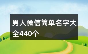 男人微信簡(jiǎn)單名字大全440個(gè)