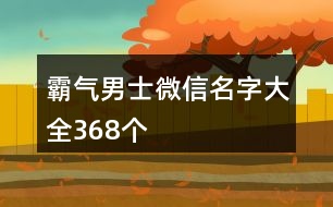 霸氣男士微信名字大全368個(gè)