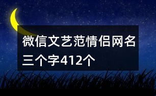 微信文藝范情侶網(wǎng)名三個(gè)字412個(gè)