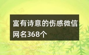 富有詩(shī)意的傷感微信網(wǎng)名368個(gè)