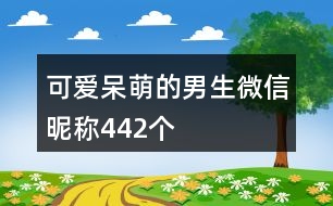 可愛呆萌的男生微信昵稱442個