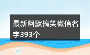 最新幽默搞笑微信名字393個