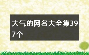 大氣的網名大全集397個