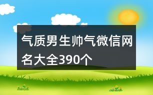 氣質男生帥氣微信網(wǎng)名大全390個