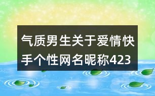 氣質(zhì)男生關(guān)于愛情快手個性網(wǎng)名昵稱423個