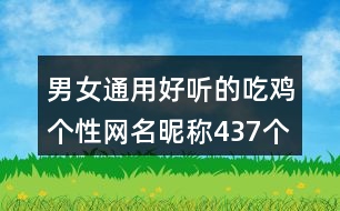 男女通用好聽的吃雞個性網(wǎng)名昵稱437個