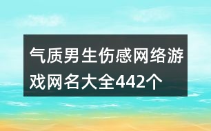 氣質(zhì)男生傷感網(wǎng)絡游戲網(wǎng)名大全442個