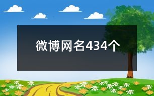 微博網(wǎng)名434個