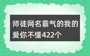 師徒網(wǎng)名霸氣的—我的愛你不懂422個