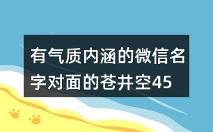 有氣質(zhì)內(nèi)涵的微信名字—對(duì)面的蒼井空456個(gè)