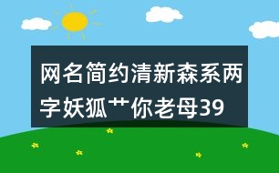 網(wǎng)名簡約清新森系兩字—妖狐艸你老母398個(gè)