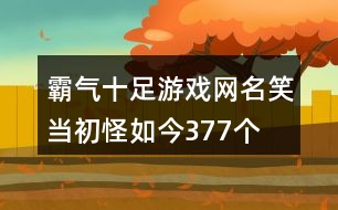 霸氣十足游戲網(wǎng)名—笑當初怪如今377個