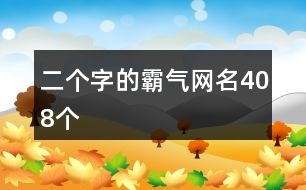 二個(gè)字的霸氣網(wǎng)名408個(gè)