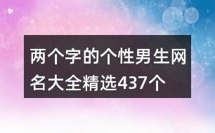 兩個字的個性男生網(wǎng)名大全精選437個