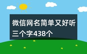 微信網(wǎng)名簡單又好聽三個字438個