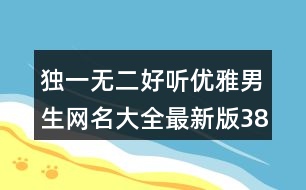 獨(dú)一無二好聽優(yōu)雅男生網(wǎng)名大全最新版380個