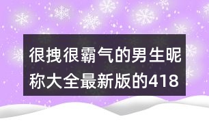 很拽很霸氣的男生昵稱大全最新版的418個