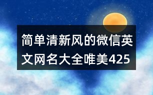 簡單清新風(fēng)的微信英文網(wǎng)名大全唯美425個