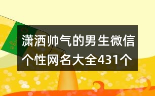 瀟灑帥氣的男生微信個性網名大全431個