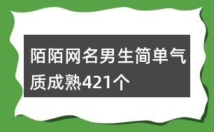 陌陌網(wǎng)名男生簡(jiǎn)單氣質(zhì)成熟421個(gè)