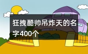 狂拽酷帥吊炸天的名字400個