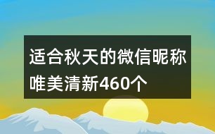 適合秋天的微信昵稱唯美清新460個