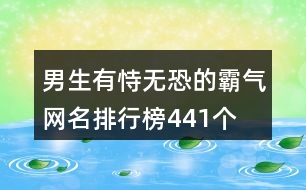 男生有恃無恐的霸氣網(wǎng)名排行榜441個(gè)