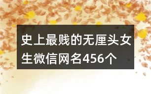 史上最賤的無厘頭女生微信網(wǎng)名456個