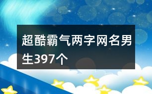 超酷霸氣兩字網名男生397個