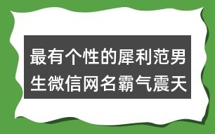 最有個性的犀利范男生微信網(wǎng)名霸氣震天447個