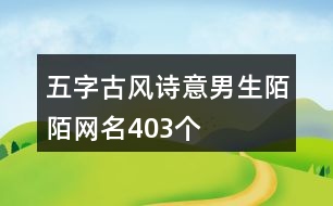 五字古風(fēng)詩意男生陌陌網(wǎng)名403個