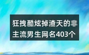 狂拽酷炫掉渣天的非主流男生網(wǎng)名403個(gè)