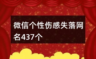 微信個(gè)性傷感失落網(wǎng)名437個(gè)