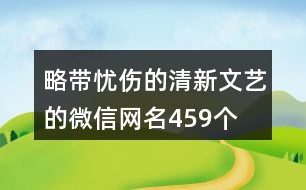 略帶憂傷的清新文藝的微信網(wǎng)名459個(gè)