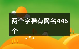 兩個字稀有網(wǎng)名446個