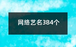 網(wǎng)絡藝名384個