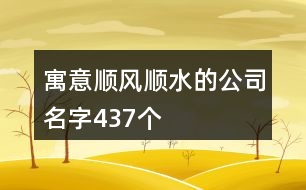 寓意順風順水的公司名字437個