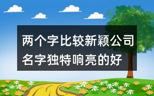 兩個(gè)字比較新穎公司名字,獨(dú)特響亮的好名字大全426個(gè)