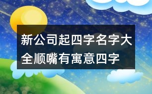 新公司起四字名字大全,順嘴有寓意四字公司名稱416個