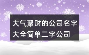 大氣聚財?shù)墓久执笕?簡單二字公司名稱大全383個