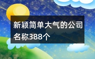 新穎簡單大氣的公司名稱388個