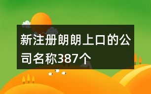 新注冊(cè)朗朗上口的公司名稱387個(gè)