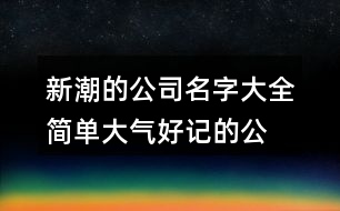 新潮的公司名字大全,簡單大氣好記的公司名稱375個(gè)