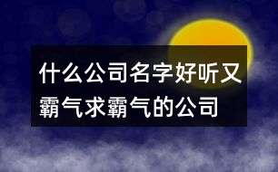 什么公司名字好聽又霸氣,求霸氣的公司名字大全381個